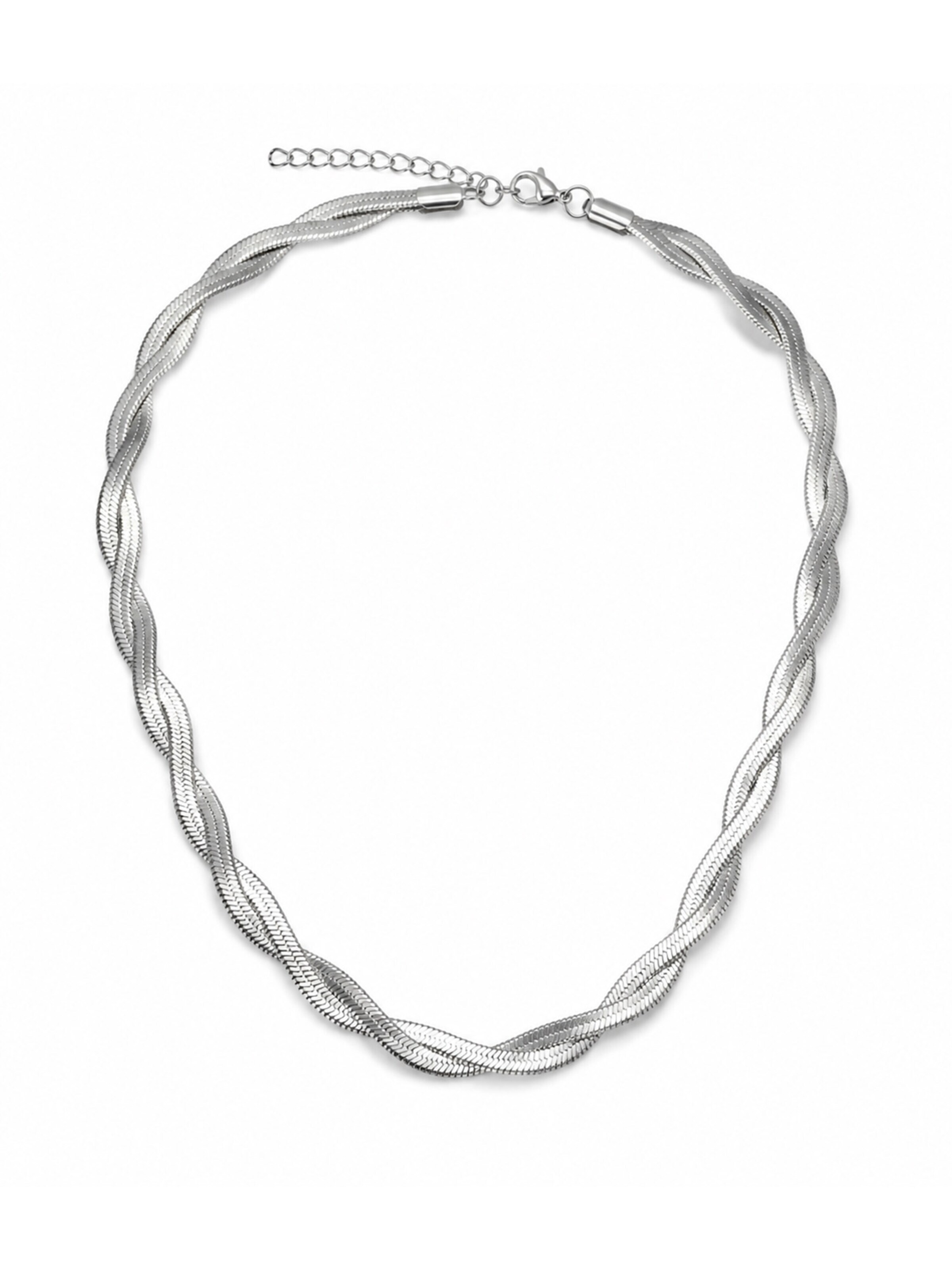 Nightini Necklace 'Minimalist Silver Twisted Snake Chain Necklace |' in Silver: front