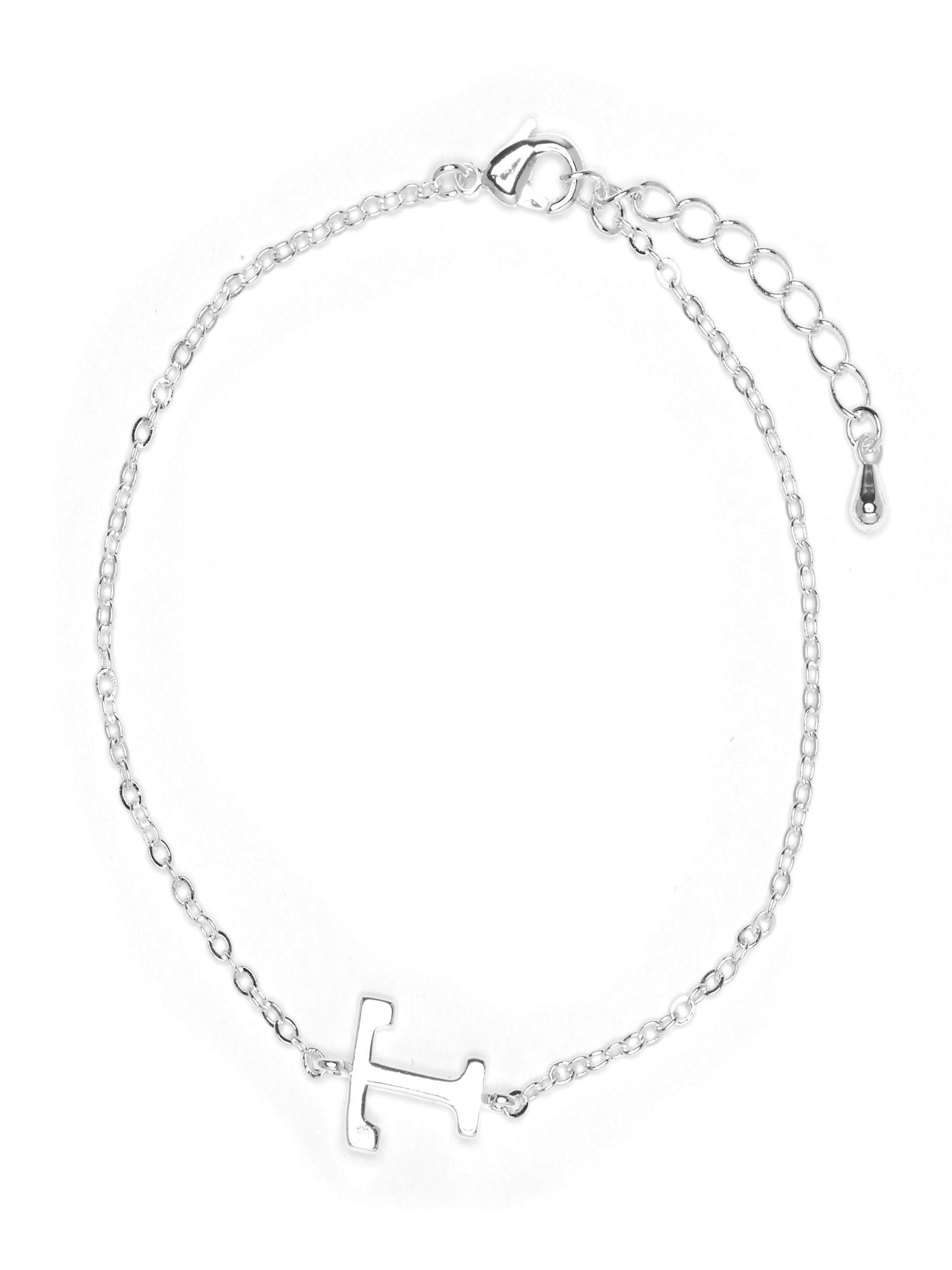 Luxenter Armband 'Alphabet T' i silver: framsida