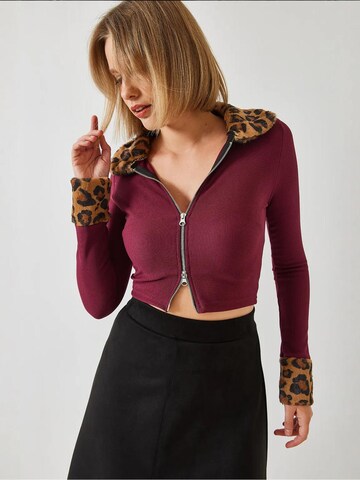 Bianco Lucci Gebreid vest in Rood
