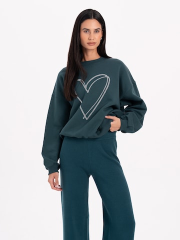 Sweat-shirt MYLAVIE by Sarah Harrison en vert : devant