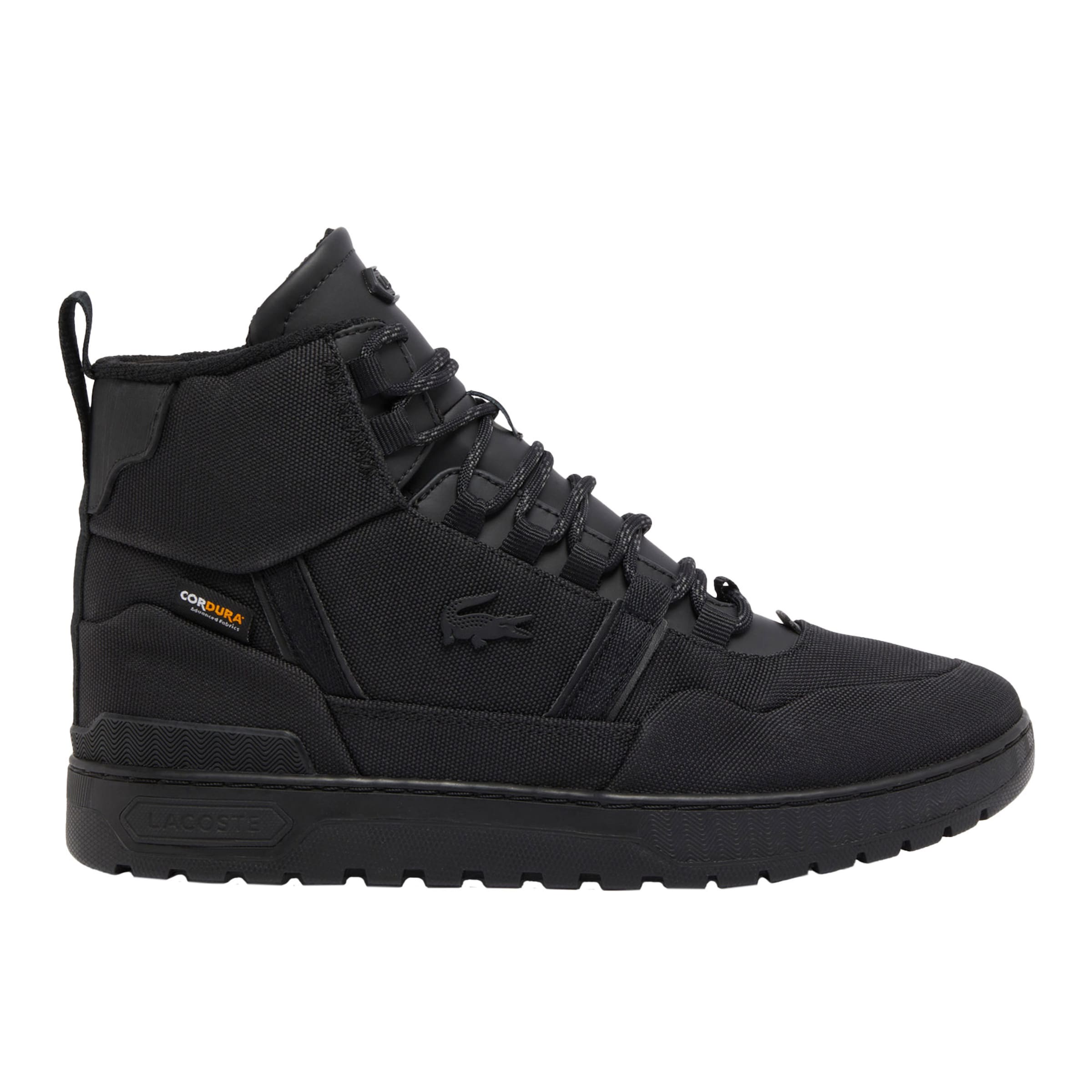 LACOSTE Lace-up boots in Black: front