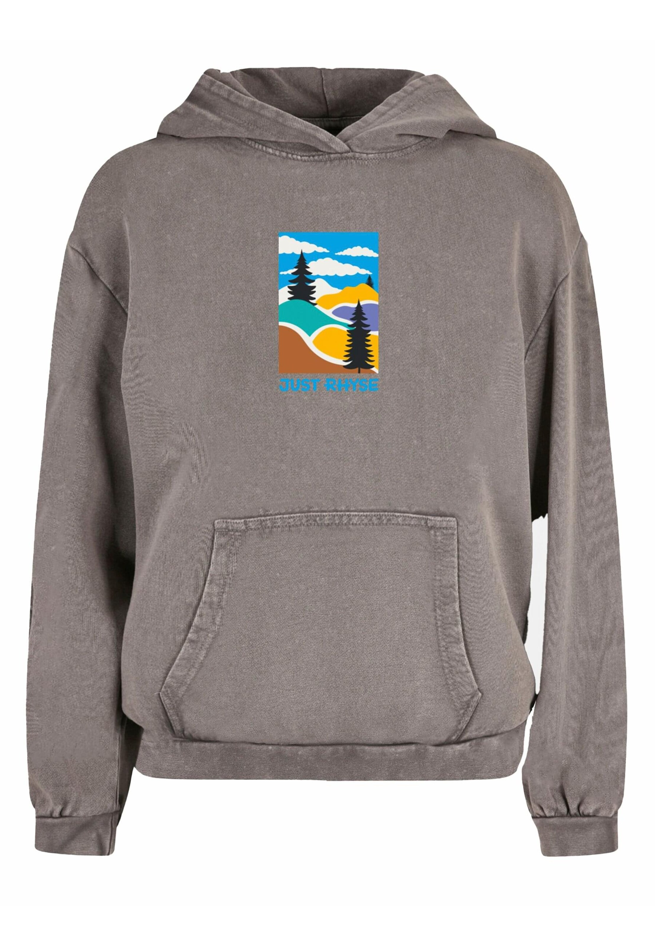 Just Rhyse Sweatshirt 'LittleAdventure' in Grijs: voorkant