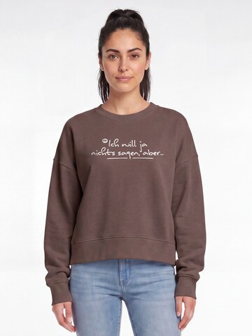 Sweat-shirt ' Ich will ja nichts sagen aber ' Watapparel en marron : devant