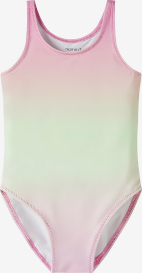 NAME IT Uimapuku 'NMFZIE' värissä limetti / roosa, Tuotenäkymä
