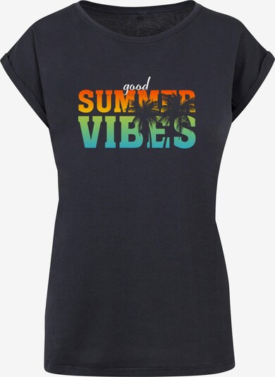 Merchcode T-shirt 'Good Summer Vibes' en bleu marine / vert clair / orange foncé / blanc, Vue avec produit