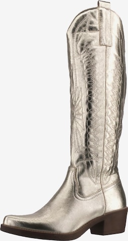 Elara Cowboy boot in Gold: front