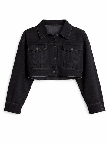IT'S BASIC Tussenjas 'Striped Denim Jacket' in Zwart