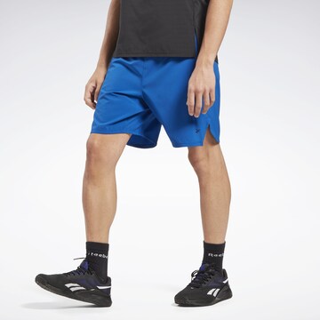 Reebok Štandardný strih Športové nohavice 'Speed 3.0' - Modrá: predná strana