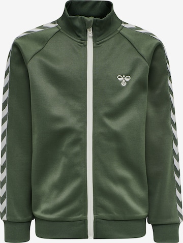 Hummel Regular fit Athletic Zip-Up Hoodie 'Kick' in Green: front