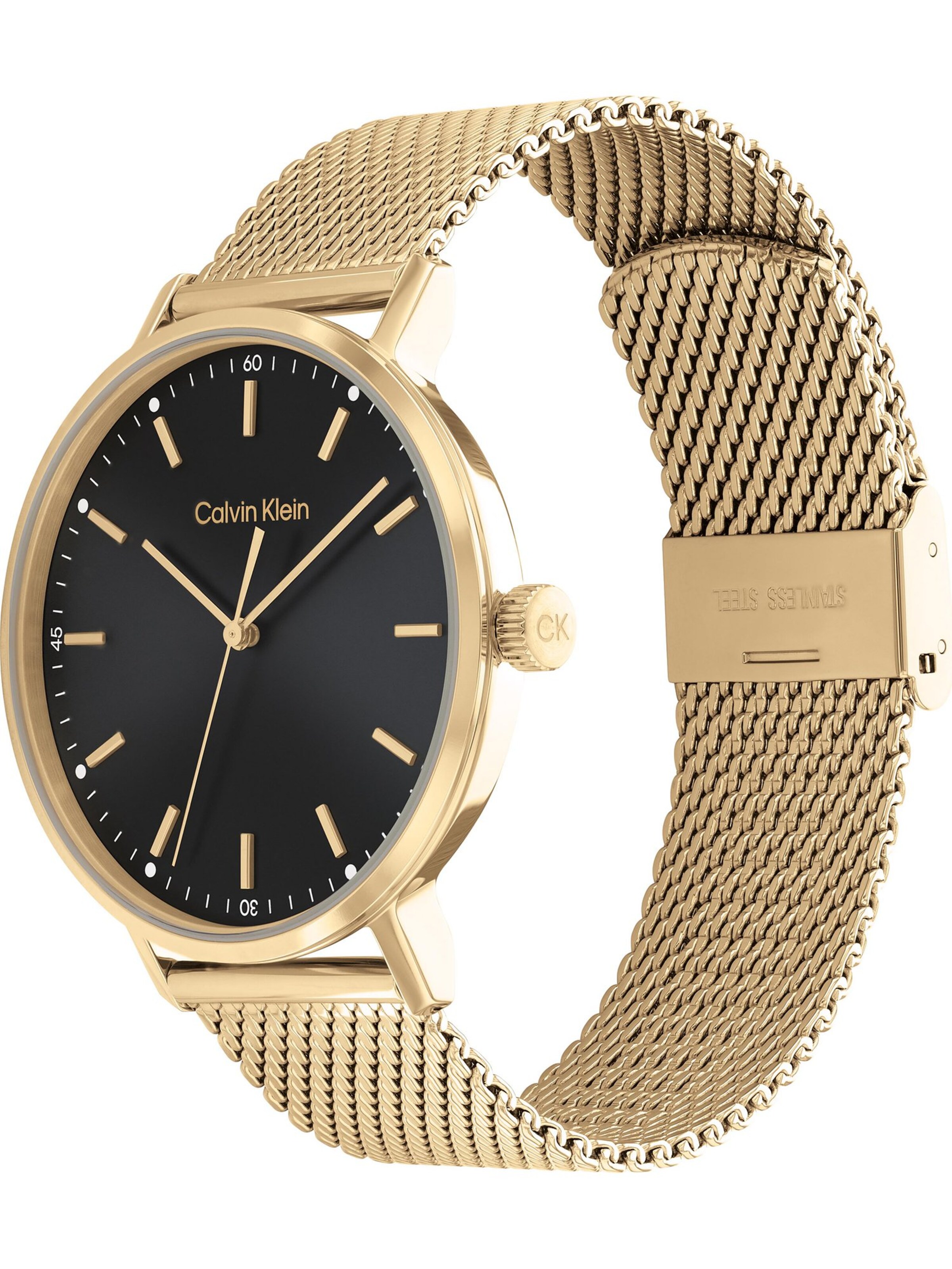 Ceas analogic de la Calvin Klein pe auriu