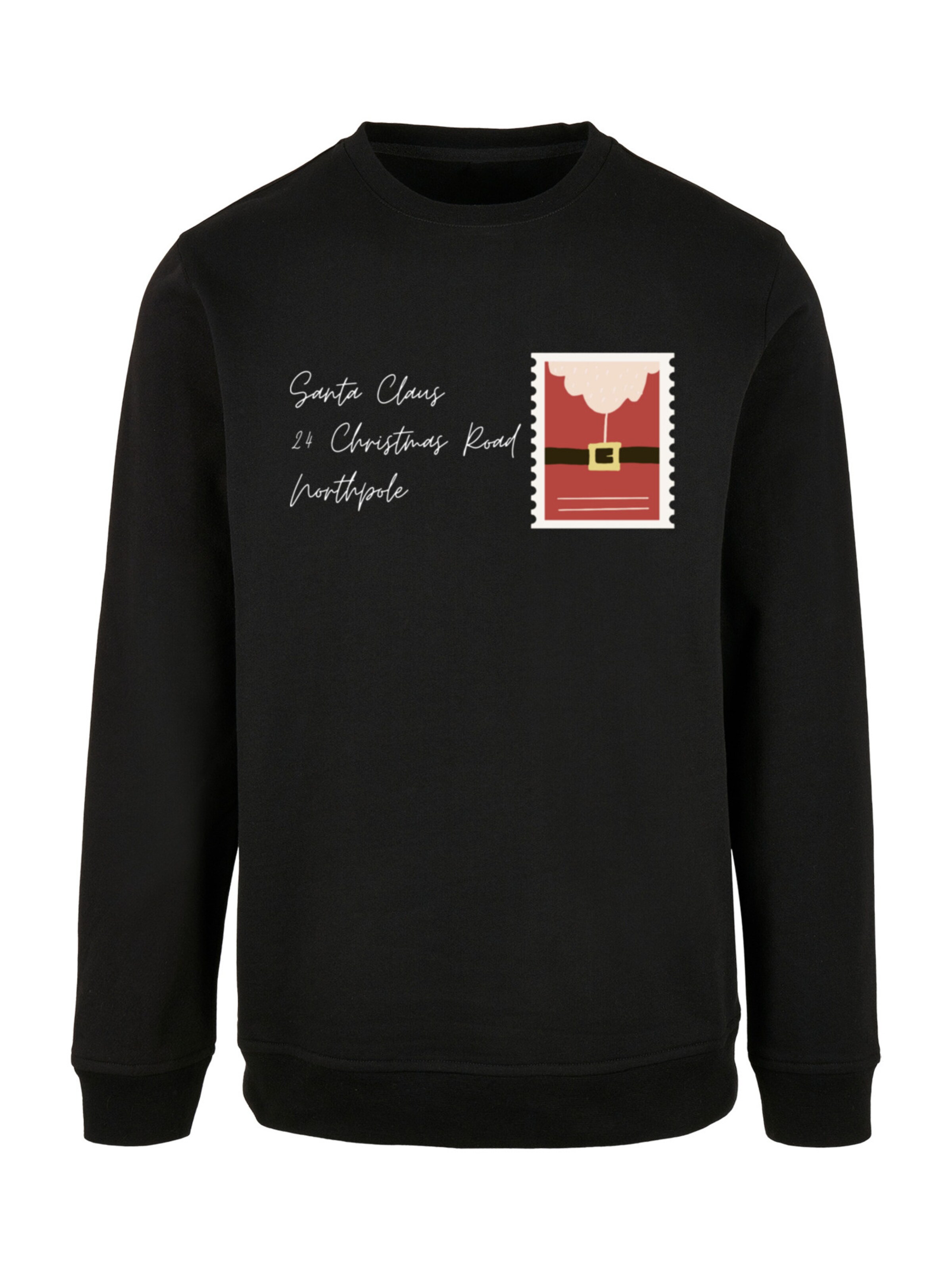F4NT4STIC Sweatshirt 'Santa Letter' in Zwart: voorkant