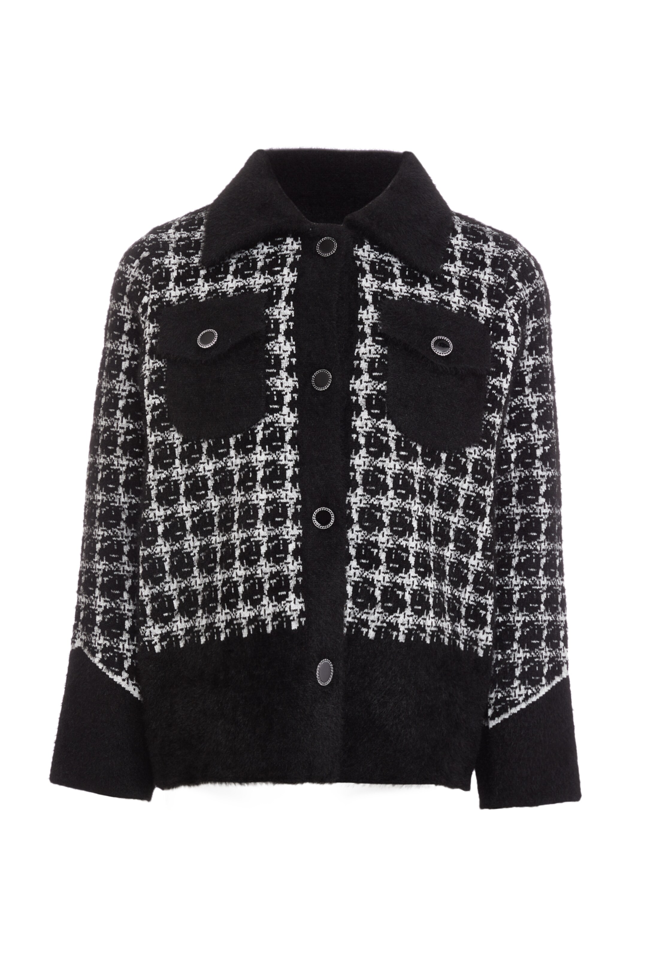 CARNEA - Casaco de malha em preto: frente