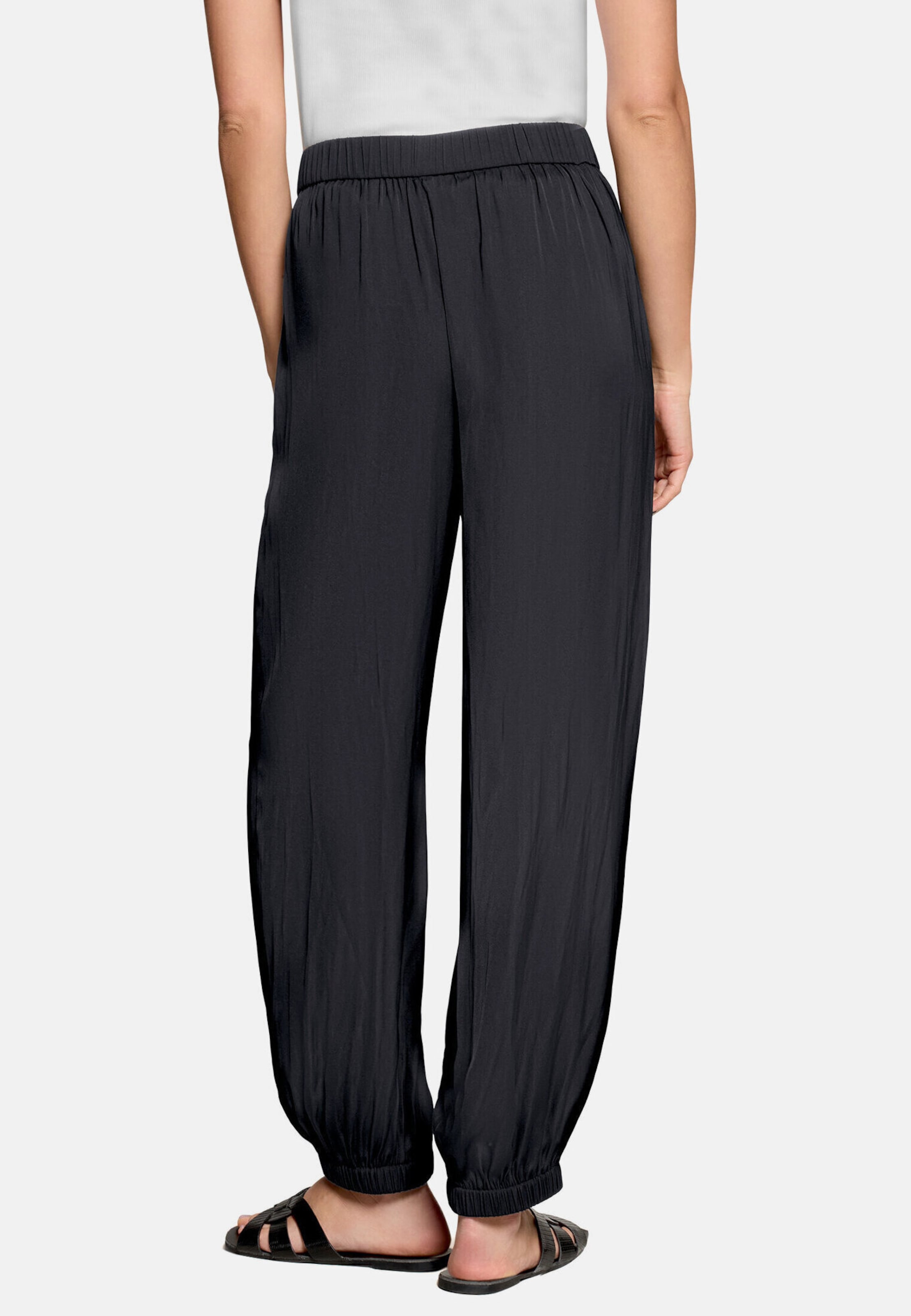 zero Slimfit Schlupfhose mit elastischem Bund in Schwarz