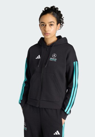 ADIDAS PERFORMANCE Sports sweat jacket 'Mercedes-AMG Petronas Formula 1 Team DNA' in Black: front