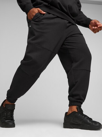 PUMA Широка кройка Спортен панталон 'Downtown' в черно: отпред