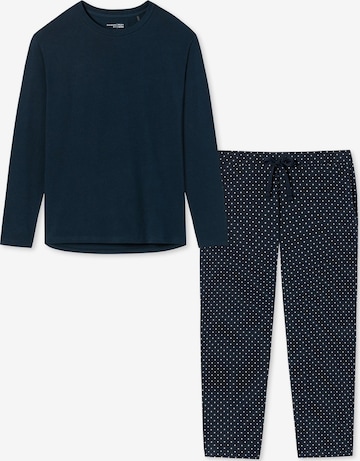 SCHIESSER Pyjama 'Cotton' in Blauw: voorkant