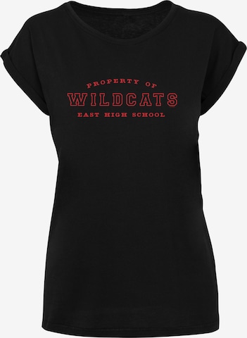 F4NT4STIC Shirt 'Disney High School Musical The Musical Property Of Wildcats' in Zwart: voorkant