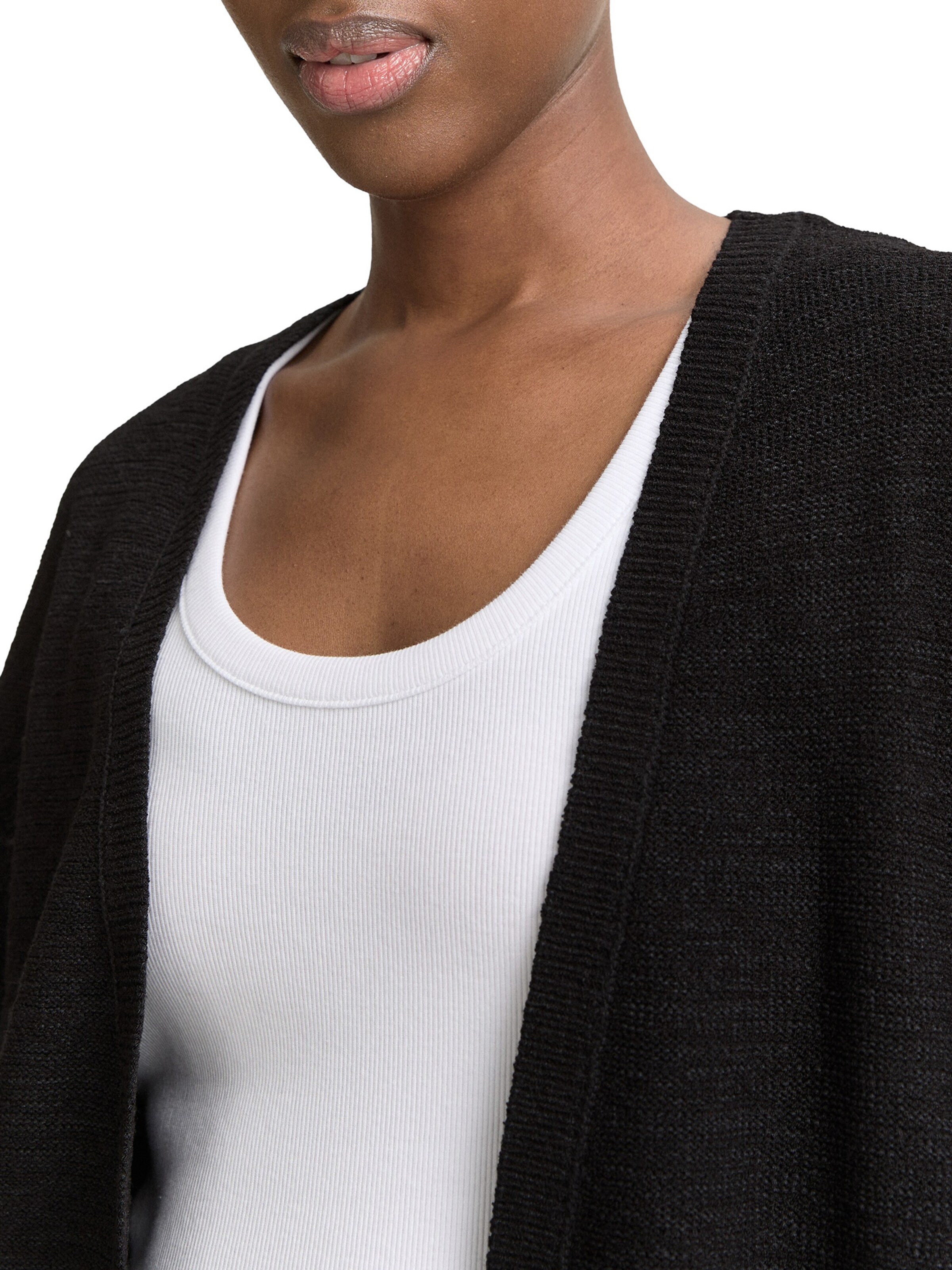 TOM TAILOR DENIM Kardigán - Čierna