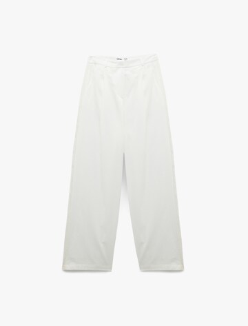 Koton Wide leg Pleat-front trousers in White