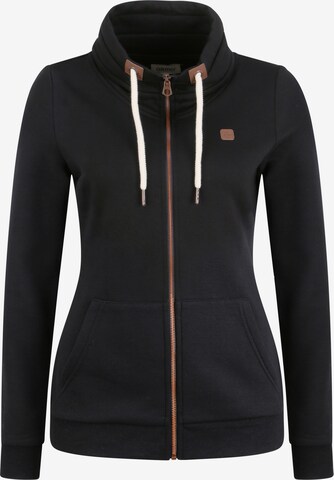 Oxmo Zip-Up Hoodie 'Vicky' in Black: front