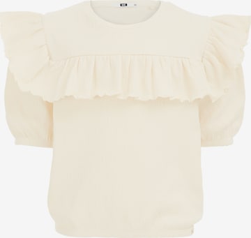 T-Shirt WE Fashion en beige : devant