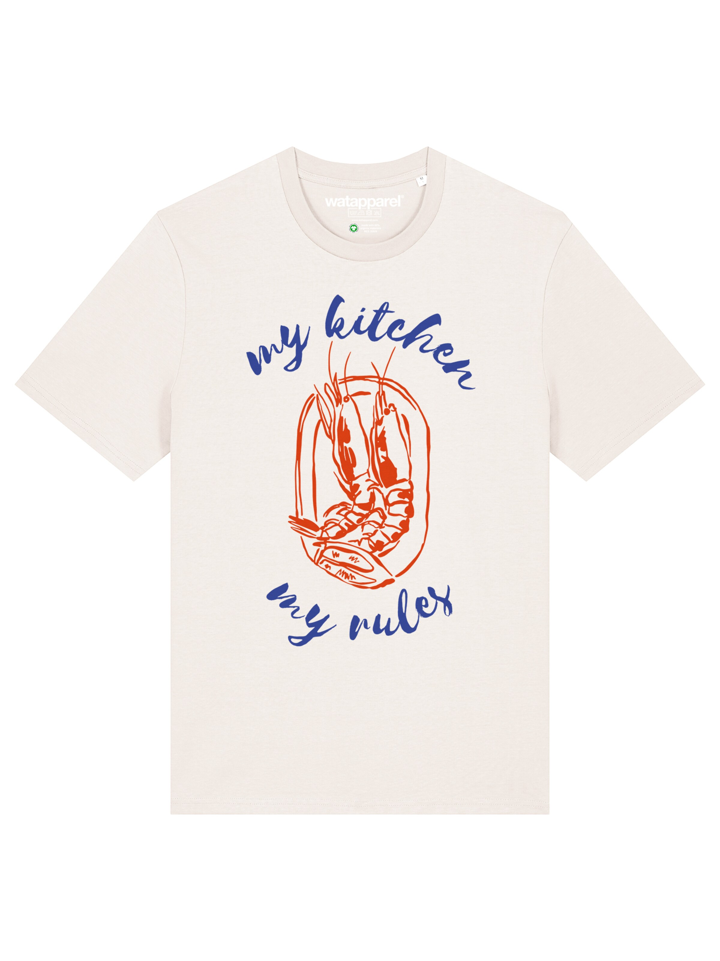 T-Shirt 'My Kitchen My Rules' Watapparel en blanc : devant