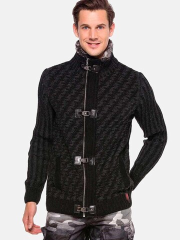CIPO & BAXX Knit Cardigan in Grey: front