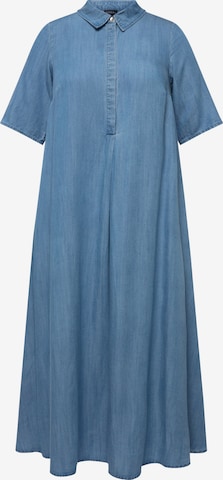 Ulla Popken Shirt Dress in Blue: front
