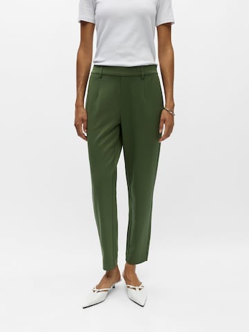OBJECT Slim fit Pleat-front trousers 'OBJIlisa' in Green: front