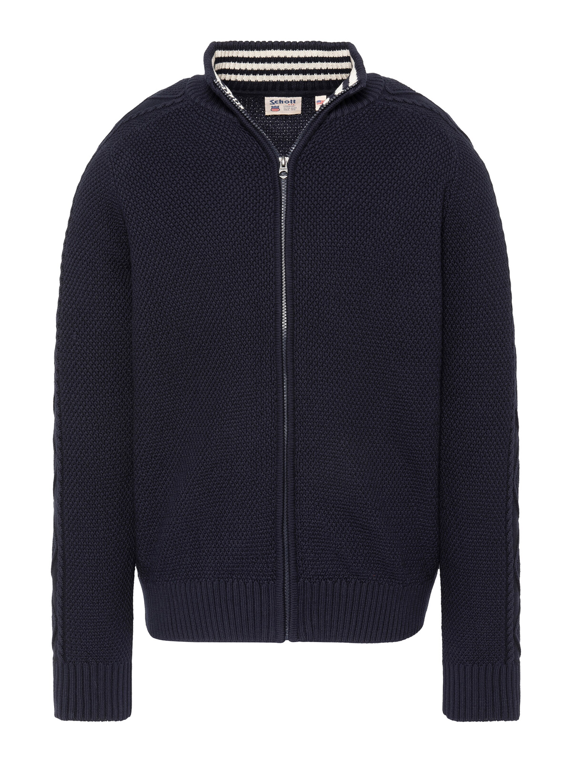 Vestes en maille Schott NYC en bleu : devant