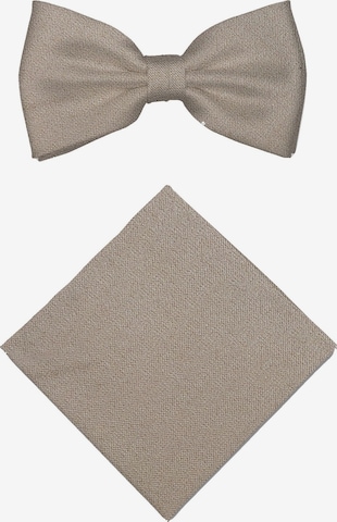 Real Guys Set Fliege mit Einstecktuch in Beige: Vorderseite