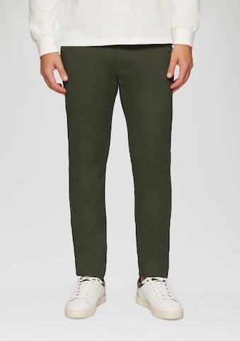 Coupe slim Pantalon chino 'Austin' s.Oliver en vert : devant
