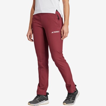 ADIDAS TERREX Regular Workout Pants 'Liteflex' in Red: front