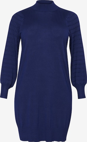 Robes en maille 'Lini ' KAFFE CURVE en bleu : devant