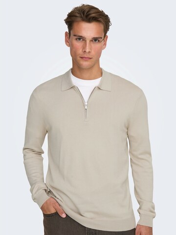 Only & Sons Pullover 'ONSWYLER' in Beige