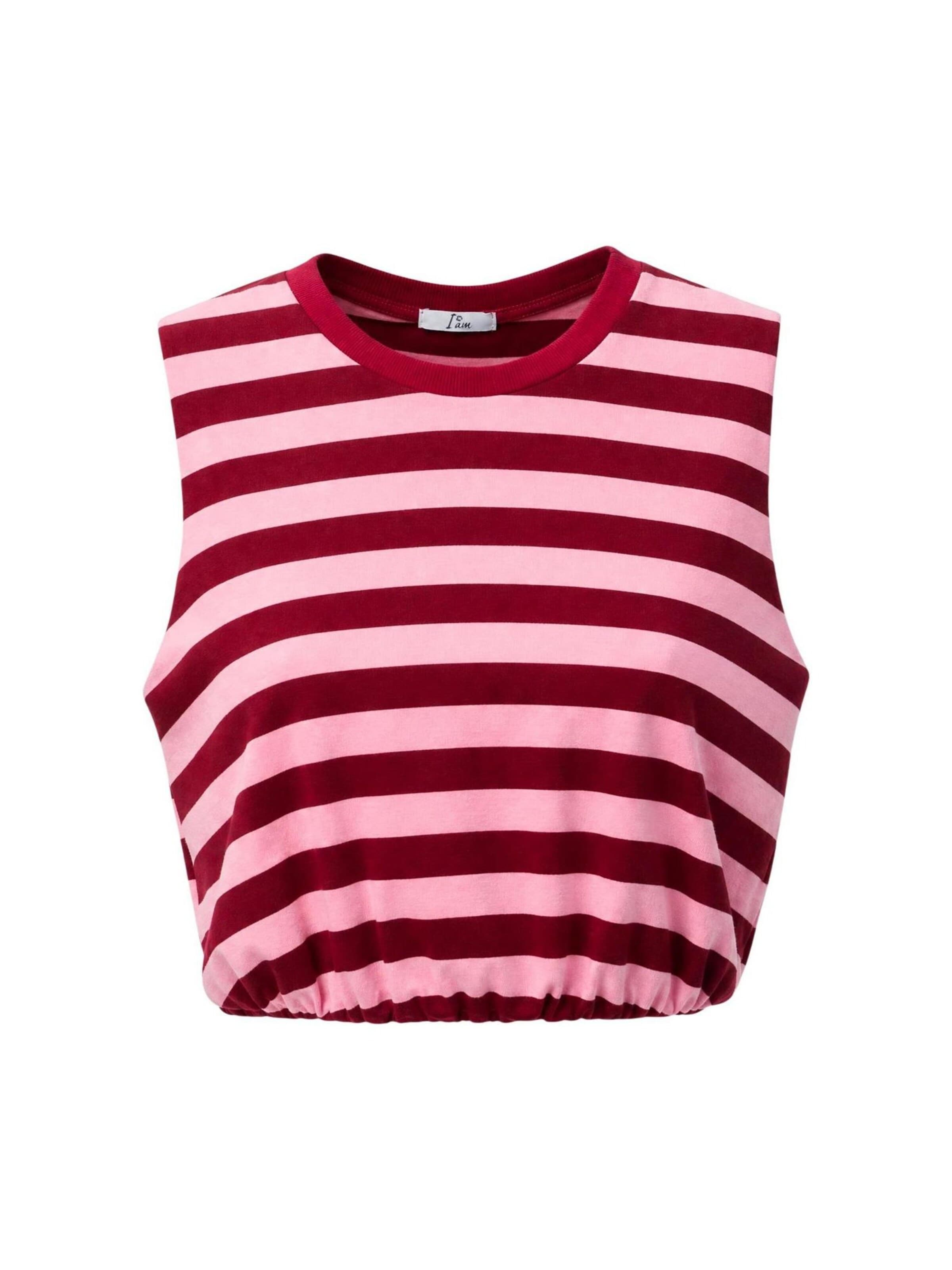 Top 'Viscosa Righe' di I AM in rosso: frontale