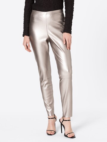 OUI Slim fit Leggings 'Chasey' in Silver: front
