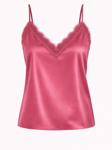 Worldclassca Top 'Spaghetti Lace Trim Top' in Pink: front