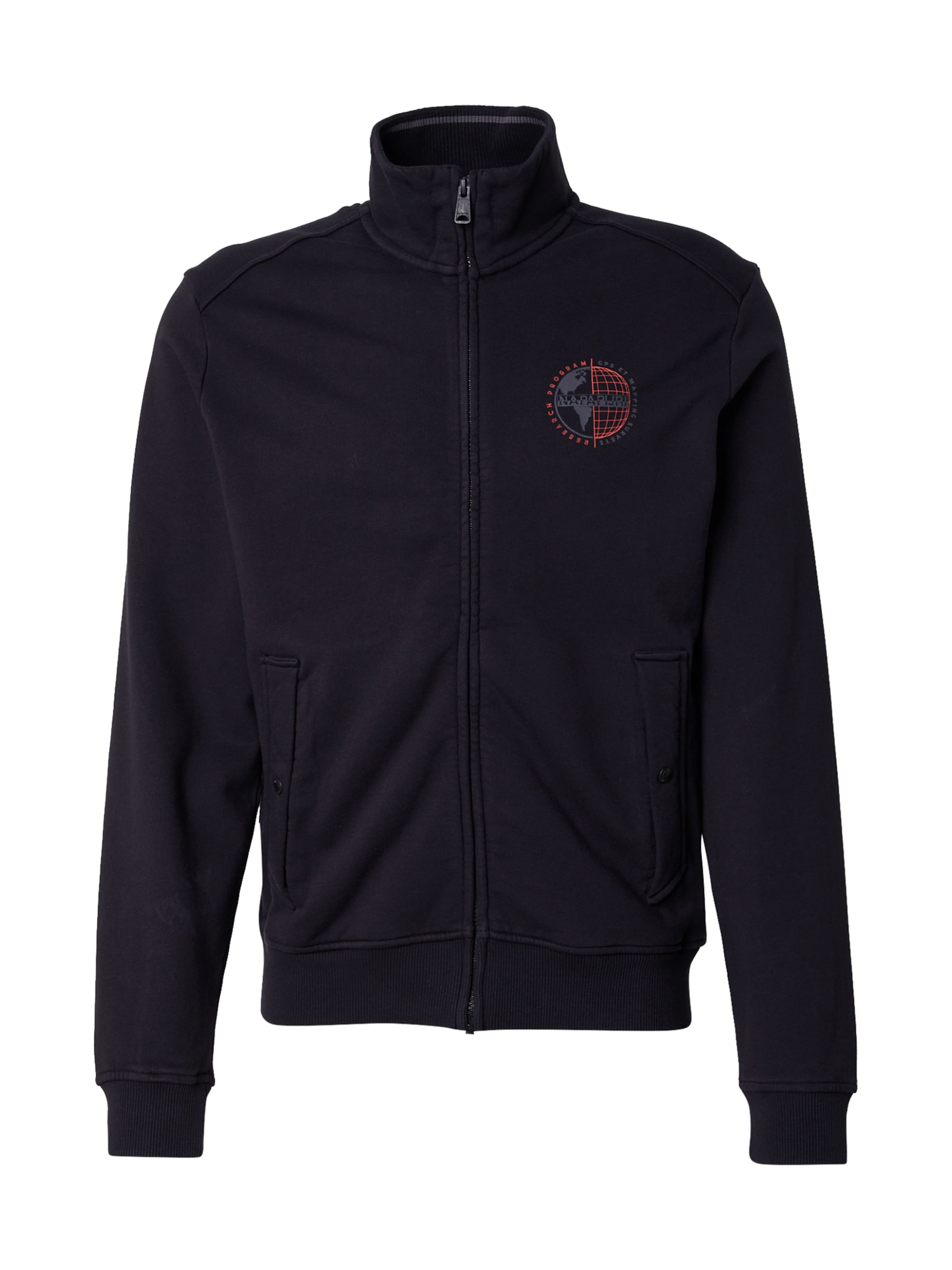 NAPAPIJRI Ζακέτα φούτερ 'BERIL' σε μαύρο: μπροστά