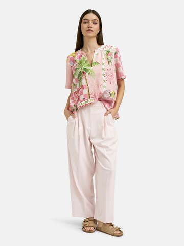 Smith&Soul Gemusterte Schlupfbluse Kurzarm in Pink