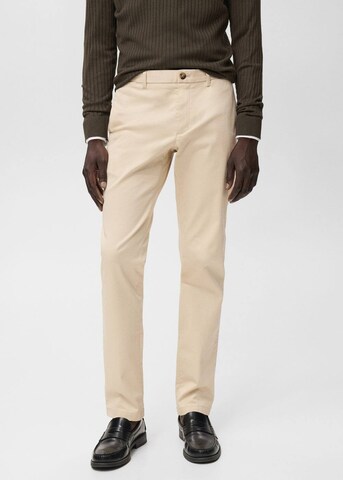 MANGO MAN Slimfit Chinohose 'Barna' in Beige: Vorderseite