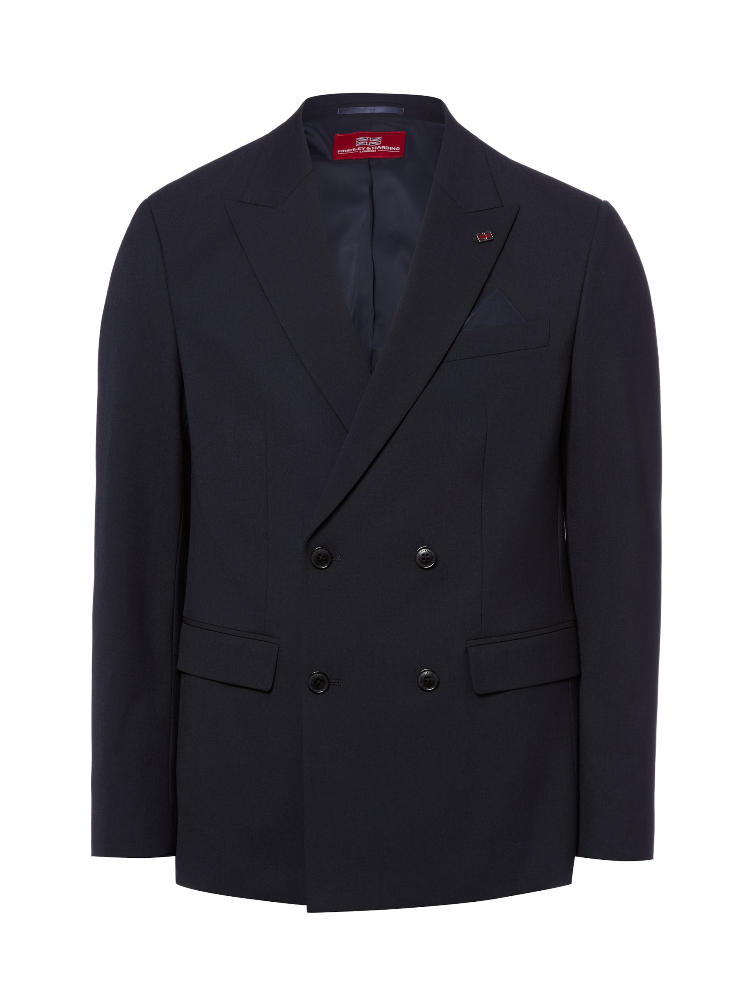 Finshley & Harding London Comfort fit Business-colbert ' Berry ' in Blauw: voorkant
