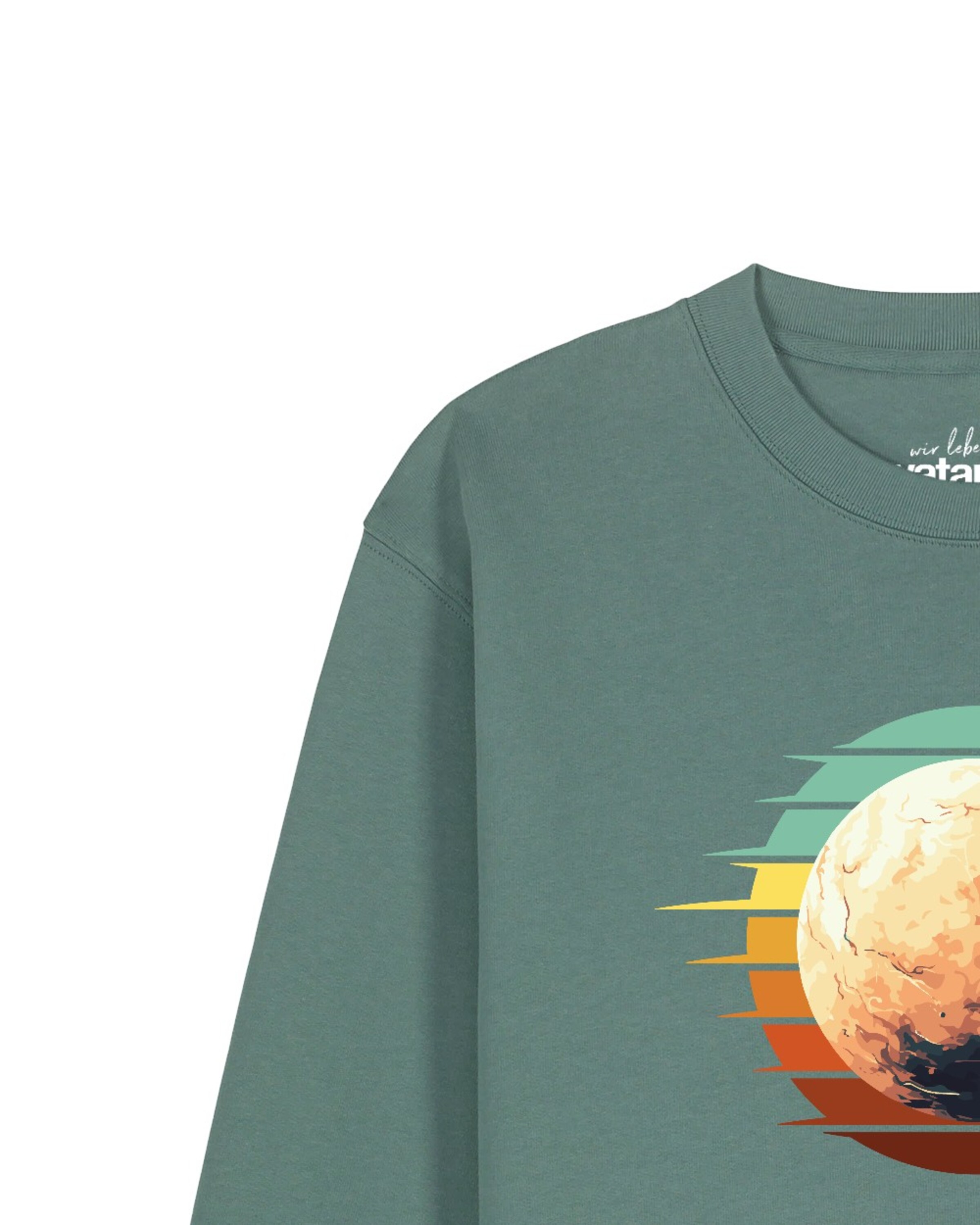 Sweat-shirt 'Pluto Retro Sunset' Watapparel en vert