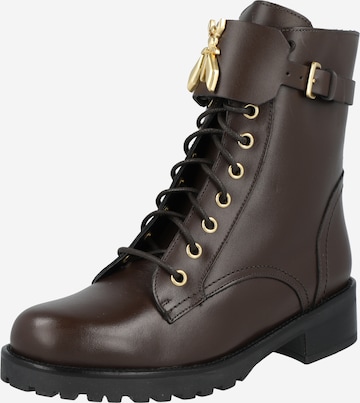 PATRIZIA PEPE Lace-Up Ankle Boots in Brown: front
