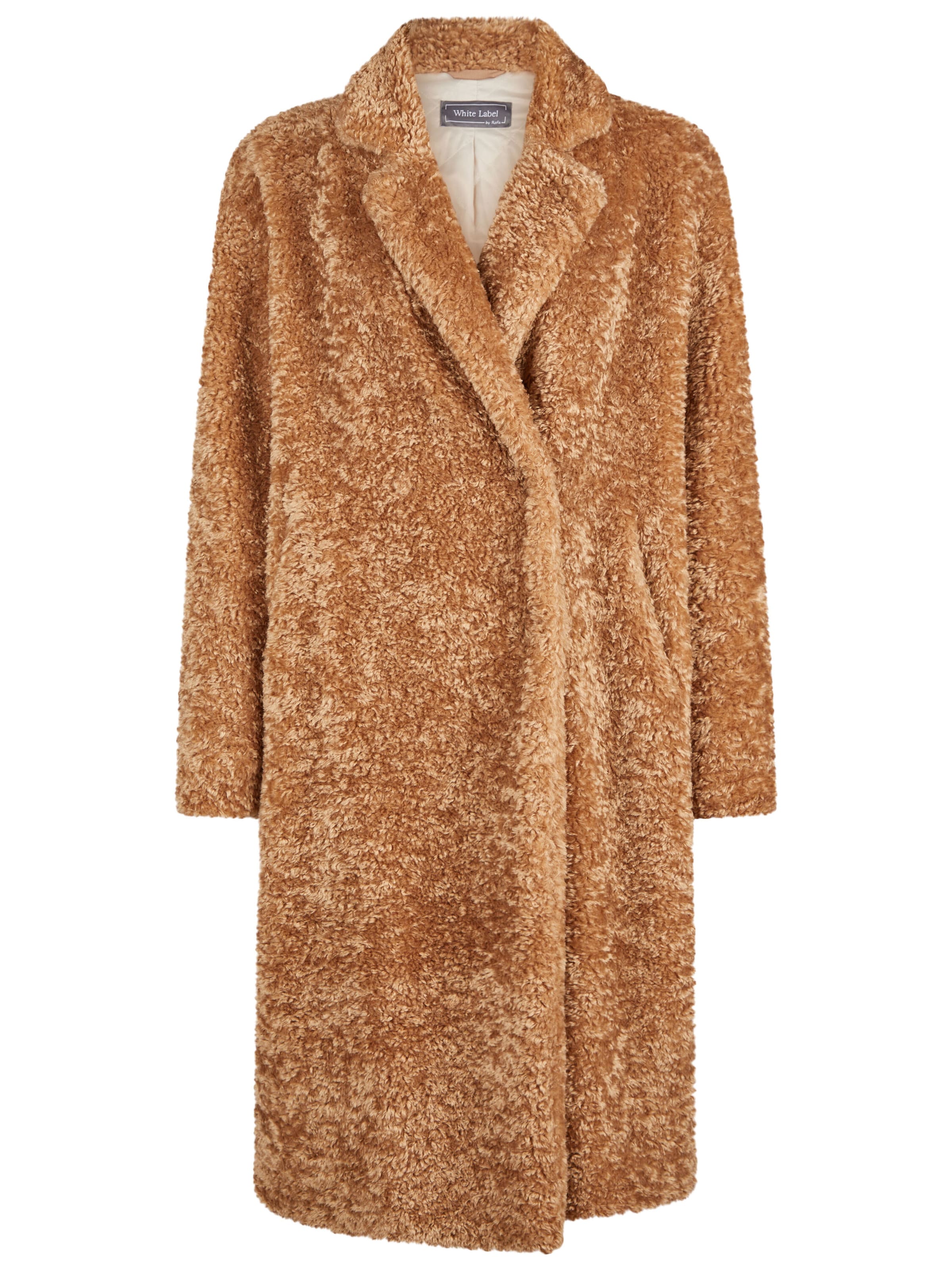 White Label Between-Seasons Coat in Brown: front