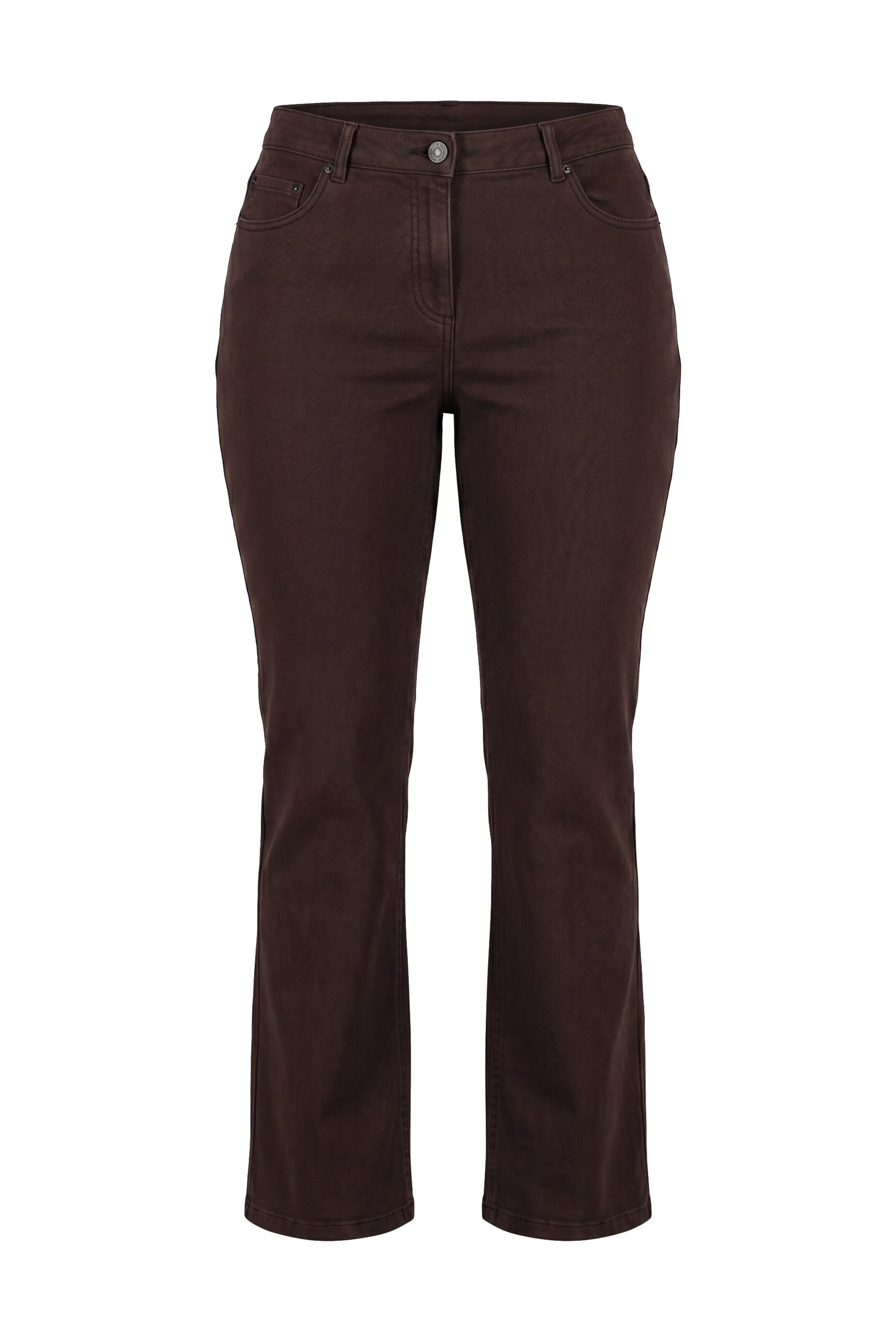 Ulla Popken Regular Jeans in Bruin: voorkant