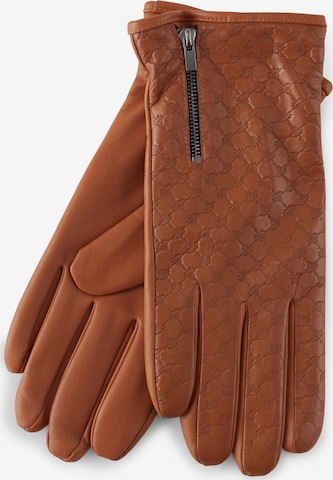 JOOP! Full Finger Gloves in Beige: front