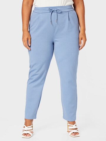 Vero Moda Curve Loosefit Kalhoty se sklady v pase – modrá: přední strana
