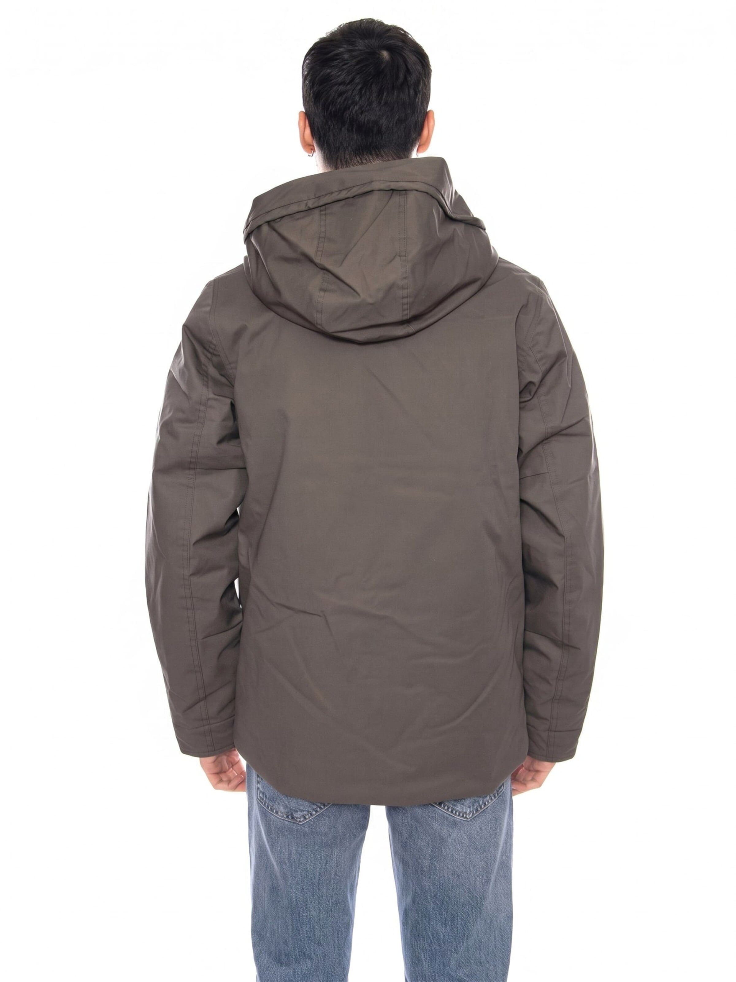 elvine Vinterparka 'Kaliks Black Hooded Jacket -- Green Men's Hooded Jacket' i brun