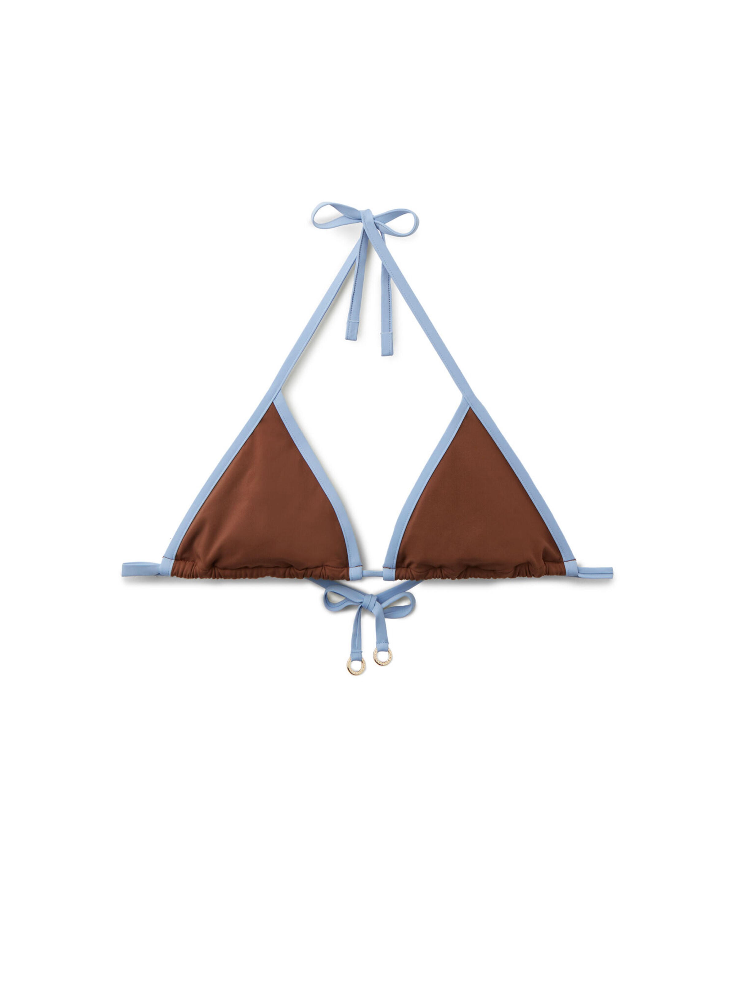 CALZEDONIA Bikinitop 'Bicolor Piping' in Braun: Vorderseite
